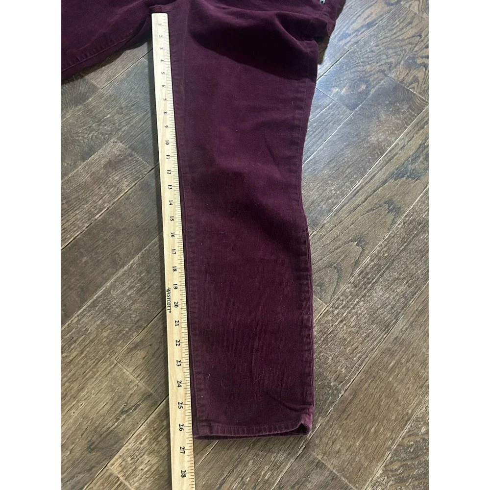 J. Crew Toothpick maroon corduroy ankle pants‎ size 31